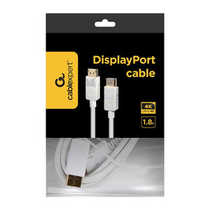CABLEXPERT DISPLAY PORT DIGITAL INTERFACE CABLE 1,8m WHITE