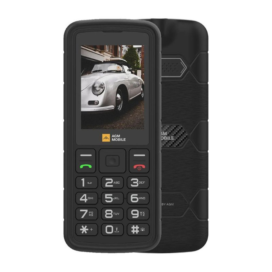 AGM M9 Μαύρο αδιάβροχο κινητό τηλέφωνο ανθεκτικό σε πτώση IP68/IP69K, Dual Sim με Bluetooth, USB, SD, FM, 4G, οθόνη 2.4″-3.5W
