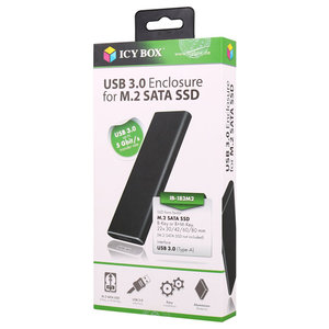 ICY BOX IB-183M2 EXTERNAL M2 SATA SSD CASE USB 3.0 ALUMINIUM /600831
