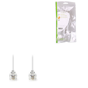 NEDIS TCGP90200WT20 Telecom Cable RJ11 Male - RJ11 Male 2.0 m White