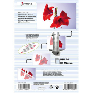Olympia 9181 Φύλλα πλαστικοποίησης για Α4 σε κουτί 80 microns 25 τμχ
