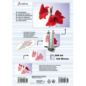 Olympia 9185 Φύλλα πλαστικοποίησης για Α4 σε κουτί 125 microns 25 τμχ