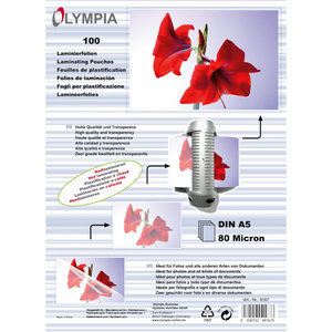 Olympia 9167 Φύλλα πλαστικοποίησης για Α5 σε κουτί 80 microns 100 τμχ