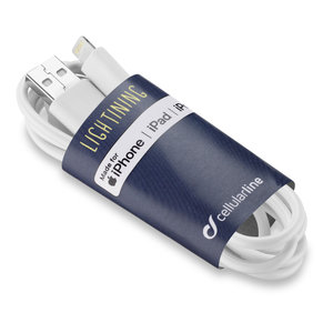 CELLULAR LINE 345555 Tech Away USB Καλώδιο Συγχρονισμού και Φόρτισης Lightning για συσκευές Apple (0,9m) Λευκό