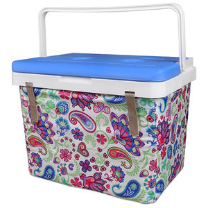 KALE TERMOS 20LT COOLER BOX WITH PAISLEY FABRIC AND BLUE LID