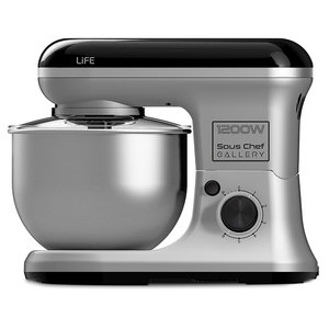 LIFE SOUS CHEF GALLERY 1200W 5L KITCHEN MACHINE, BLACK AND SILVER