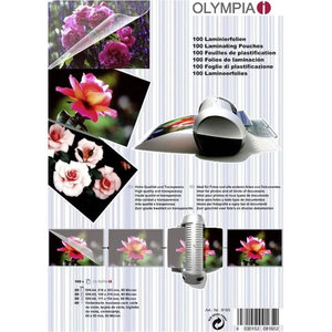 Olympia 9165 Φύλλα πλαστικοποίησης για Α4 Α5 Α6 και επαγγελματικές κάρτες 100 τμχ