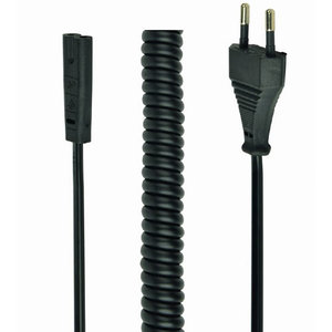 CABLEXPERT POWER CURLED CORD (C1) 2x0.75SQ.MM VDE APPROVED 1,8M