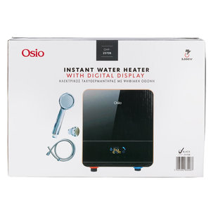 Osio OHF-2570B Ηλεκτρικός ταχυθερμαντήρας μπάνιου με οθόνη και ασημί τηλέφωνο 5500W