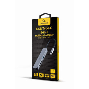 CABLEXPERT USB TYPE-C 5IN1 MULTI-PORT ADAPTER (HUB+HDMI+PD)