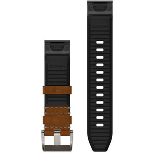 GARMIN MARQ Quickfit 22 Leather/FKM Hybrid - Brown/Black Strap