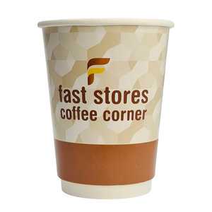 FAST STORES COFFEE CORNER χάρτινα ποτήρια καφέ 12oz, χωρίς καπάκι, 25τμχ