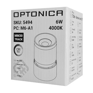 OPTONICA LED μαγνητικό φωτιστικό 5494, 6W, 4000K, μεταλλικό, μαύρο