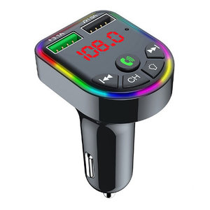 GEMBIRD 3 IN 1 RGB CARKIT WITH FM RADIO TRANSMITTER AND USB CHARGER BLACK