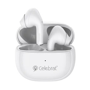 CELEBRAT earphones με θήκη φόρτισης W31, True Wireless, λευκά