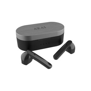 Akai BTE-J10B Μαύρα Ασύρματα Bluetooth V5.0 in-ear ακουστικά με μεταλλική βάση