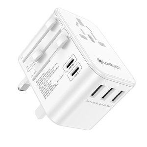 LAMTECH UNIVERSAL TRAVEL ADAPTER WITH 3xUSB + 2xTYPE-C OUTPUTS 35W