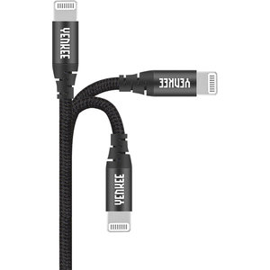 YENKEE YCU 631 BK MFi Braided Καλώδιο Φόρτισης Δεδομένων USB-C σε Lightning 1m, Μαύρο