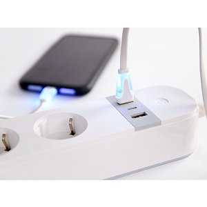 GEMBIRD SMART POWER STRIP WITH USB CHARGER 4 SOCKETS WHITE