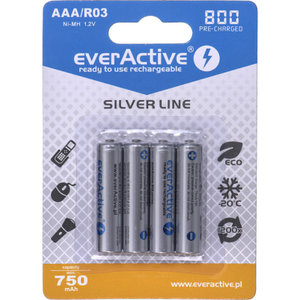 everActive AAA Silver Line Επαναφορτιζόμενες Μπαταρίες Ni-MH 800mAh 1.2V 4τμχ