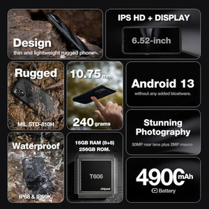 AGM H6 LITE Μαύρο Smart αδιάβροχο κινητό τηλέφωνο 8πύρηνο, 6.56″ ανθεκτικό σε πτώση IP68/IP69K (8GB/128GB), Dual Sim και Camera με Bluetooth, USB, SD, FM, NFC, 4G, Android 13