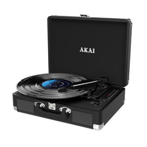 Akai ATT-18BT Πικάπ βαλίτσα με Bluetooth In/Out, εγγραφή και αναπαραγωγή από USB, Aux-In, Line Out, REC, υποδοχή ακουστικών και ενσωματωμένα ηχεία-2 x 1W