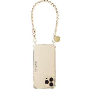 Πλεγμένο κορδόνι με αλυσίδα κινητού Lou της LA COQUE FRANCAISE με χρυσαφί συνδέσμους